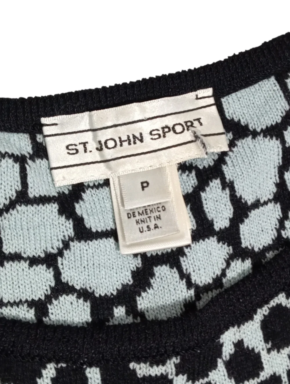 St John Sport Knit Dress Sleeveless Animal Print Shift Designer Classic Dress P